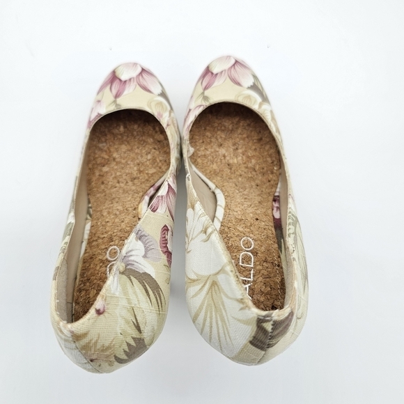 Aldo Women's Canvas Floral Print Platform High Heels, Size 6, NEW - Picture 8 of 14